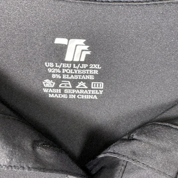 TRR Woman's Golf Activewear Short Sleeve Button Down Polo Black Large - Picture 9 of 9